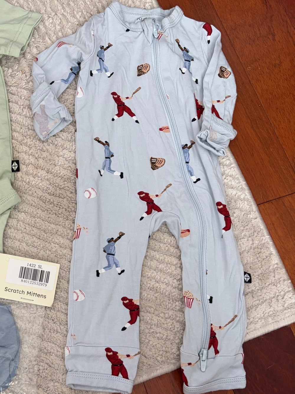 Kyte baby newborn baseball zipper romper